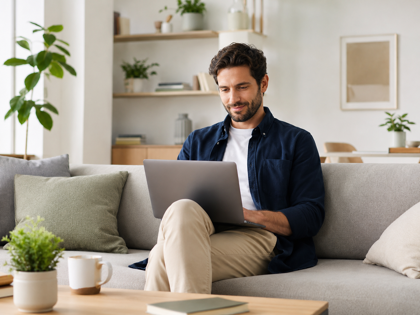 Man using laptop